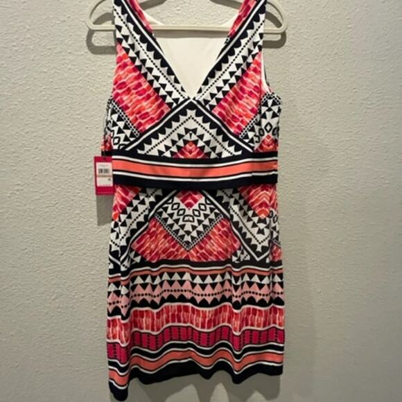 NEW VINCE CAMUTO Size 12 Pink & Navy Stretchy Pullover Tank Dress - Picture 8 of 12